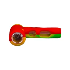 Pipa Vidrio Silicona Martillo Rasta